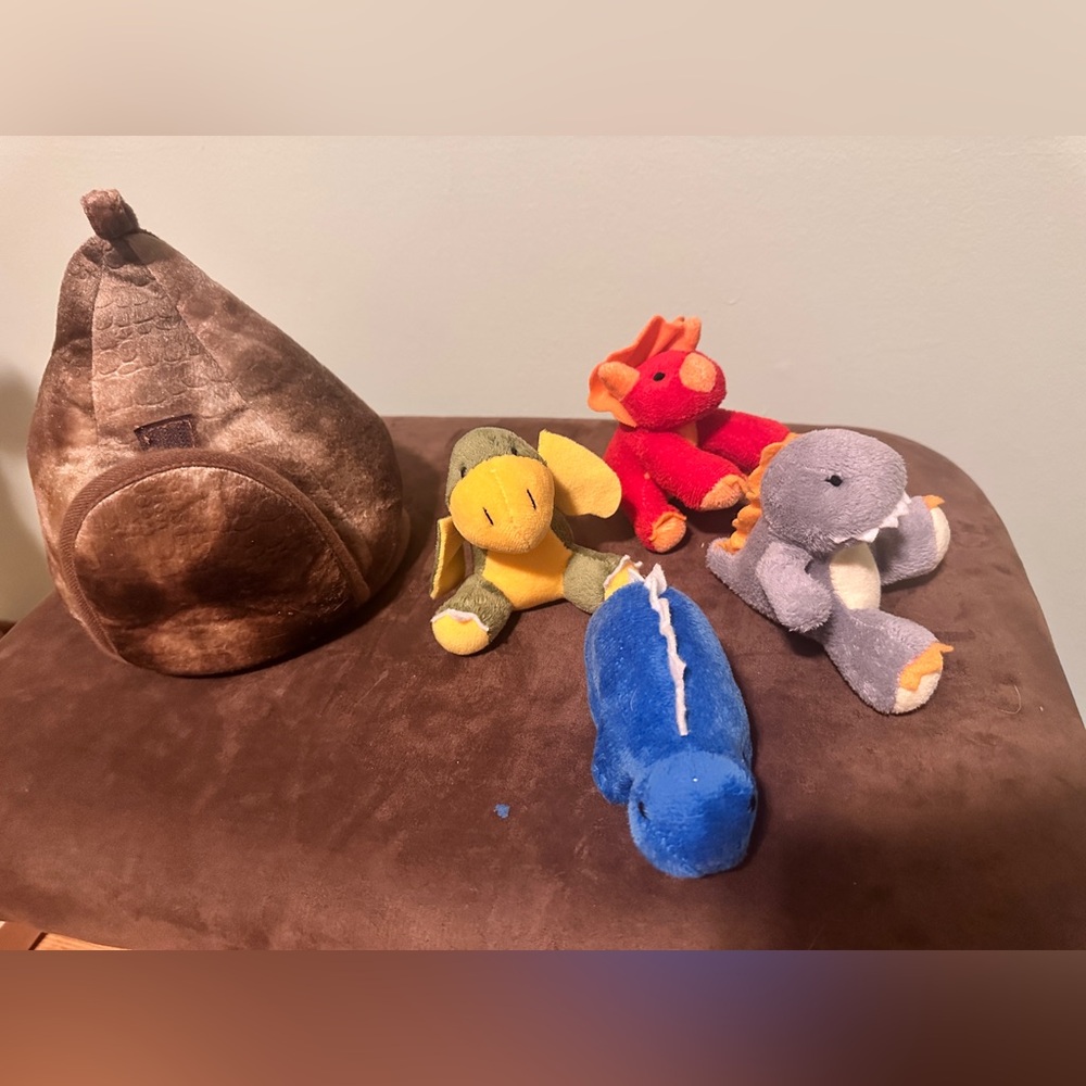 plush noise making dino toys with volcano storage hut